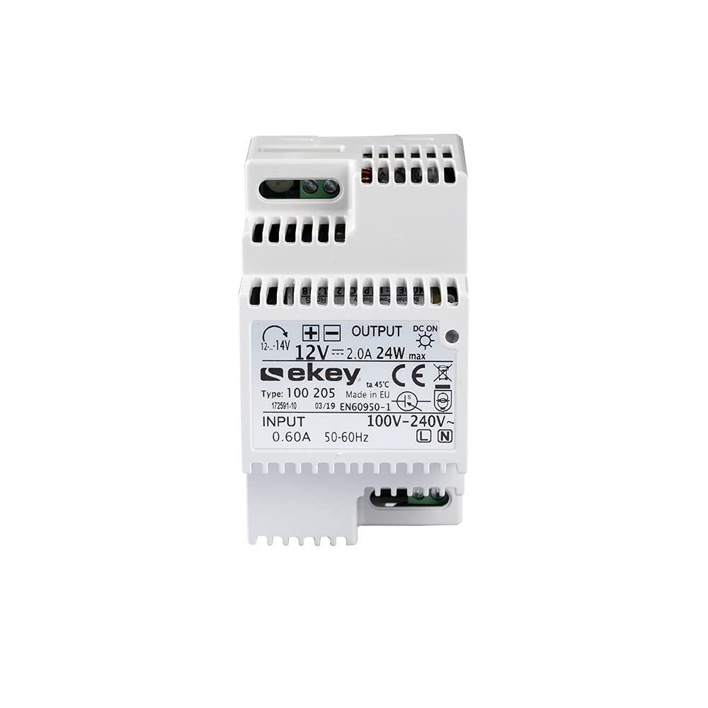 EKEY 100205 Netzteil für Reiheneinbau mit 230 VAC/12 VDC/2 A, Zur Energieversorgung von ekey-Zutritt