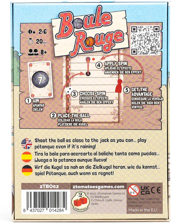 2Tomatoes Games | Boule Rouge | Brettspiel für Teams | Würfel werfen | Über Ihre Bälle zum Boliche!