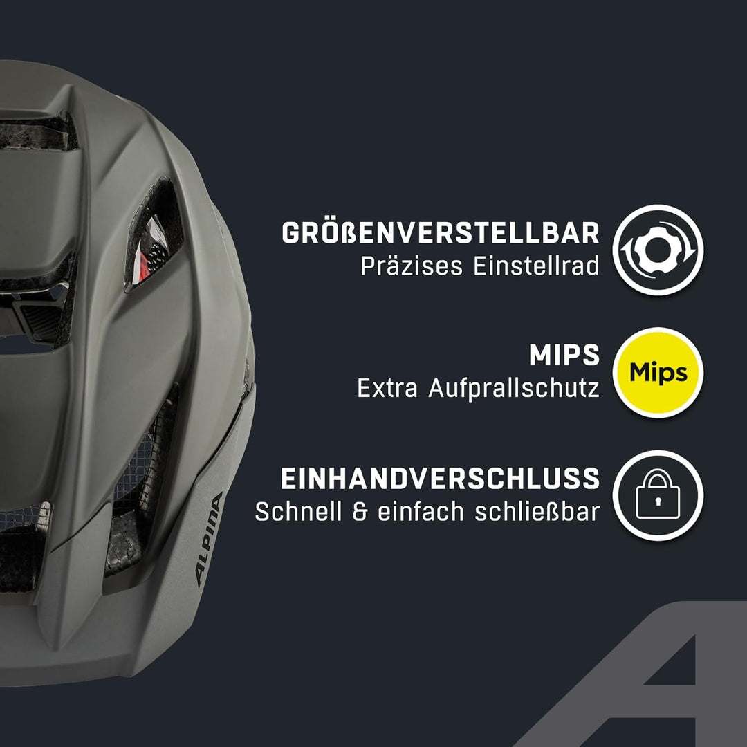 Alpina Stan MIPS Helm grau 51-55 cm, 51-55 cm