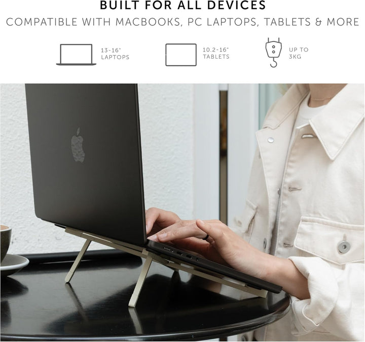Native Union Fold Laptop Stand – Ultrakompakter, faltbarer & tragbarer Laptop-Ständer – Ergonomische