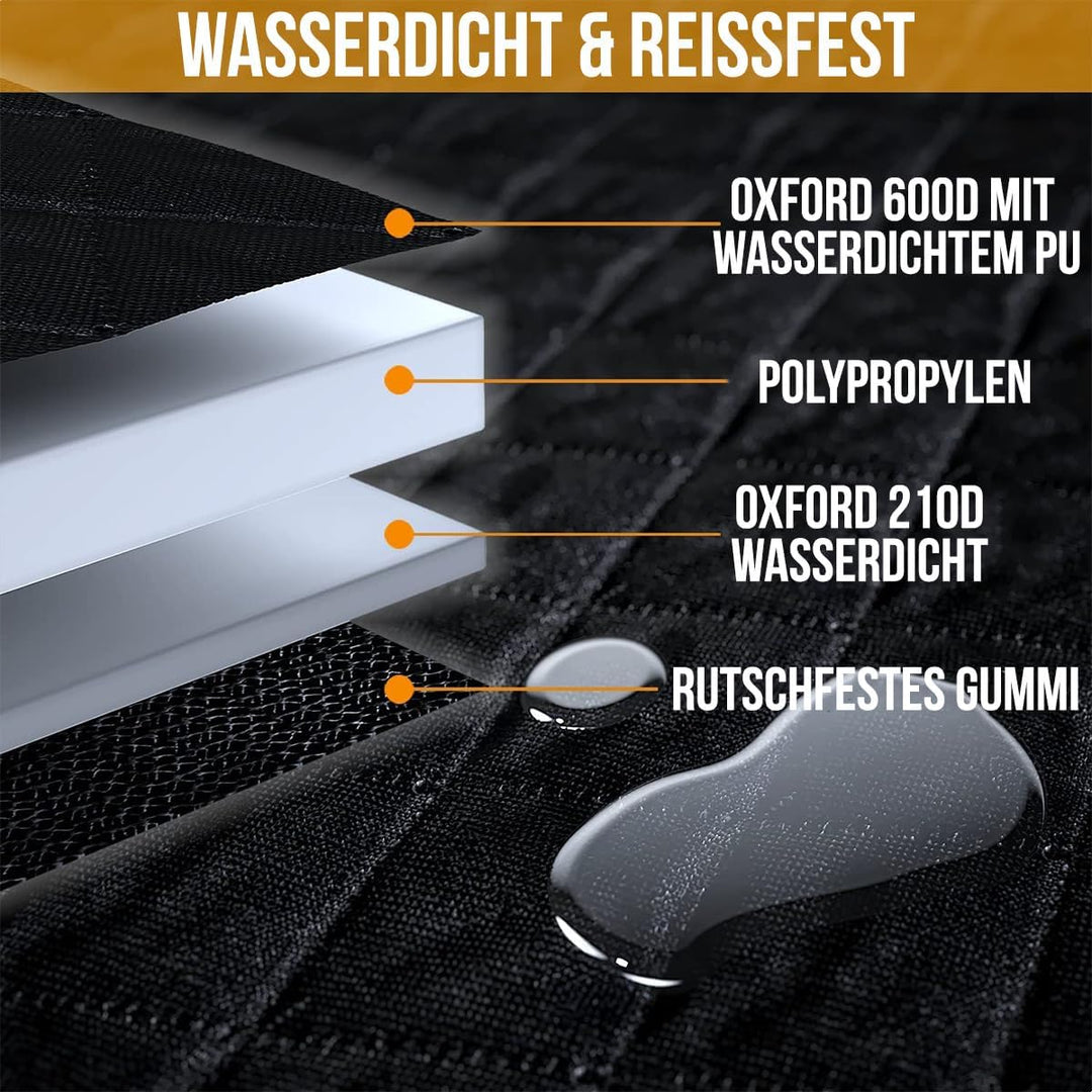 Strex Hundedecke für Auto Rückbank und Kofferraum Schwarz - 137 x 147 cm - Schutzhülle - Hundedecke