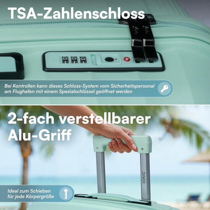 Xonic® Hartschalenkoffer Serie aus Polypropylen mit 360° Doppelrollen & TSA-Schloss – Reisekoffer in