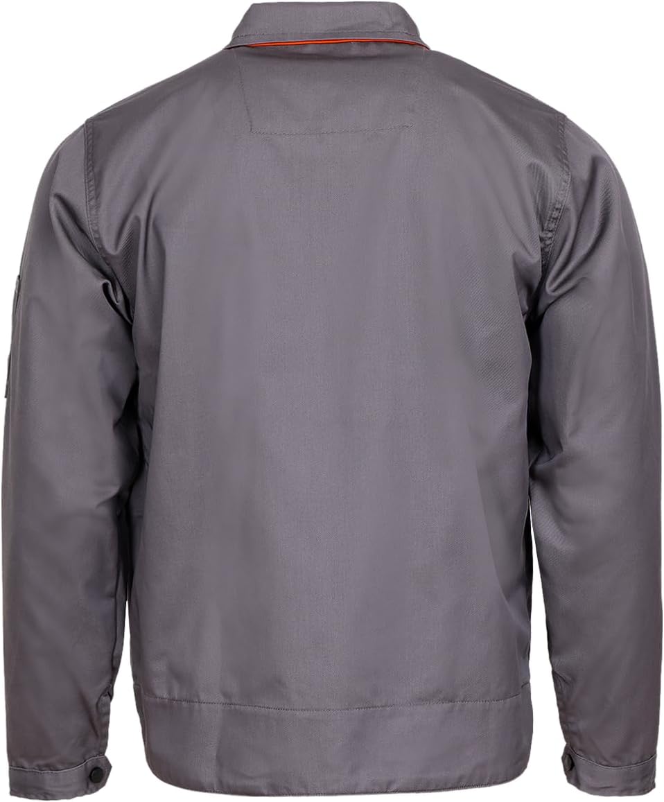 Desman - Multifunktionale Arbeitsjacke Männer Bundjacke - Grau/Orange 54, 54