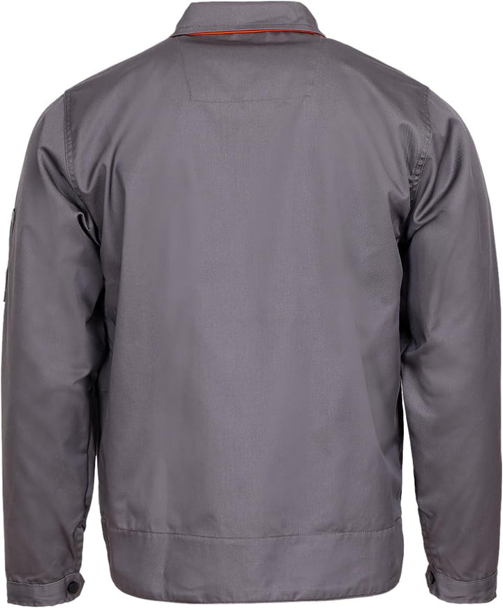 Stenso Desman - Multifunktionale Arbeitsjacke Männer Bundjacke - Grau/Orange 58, 58