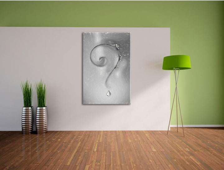 Pixxprint Marienkäfer Folgen dem Fragezeichen Kunst Kohle Effekt, Format: 100x70 auf Leinwand, XXL r