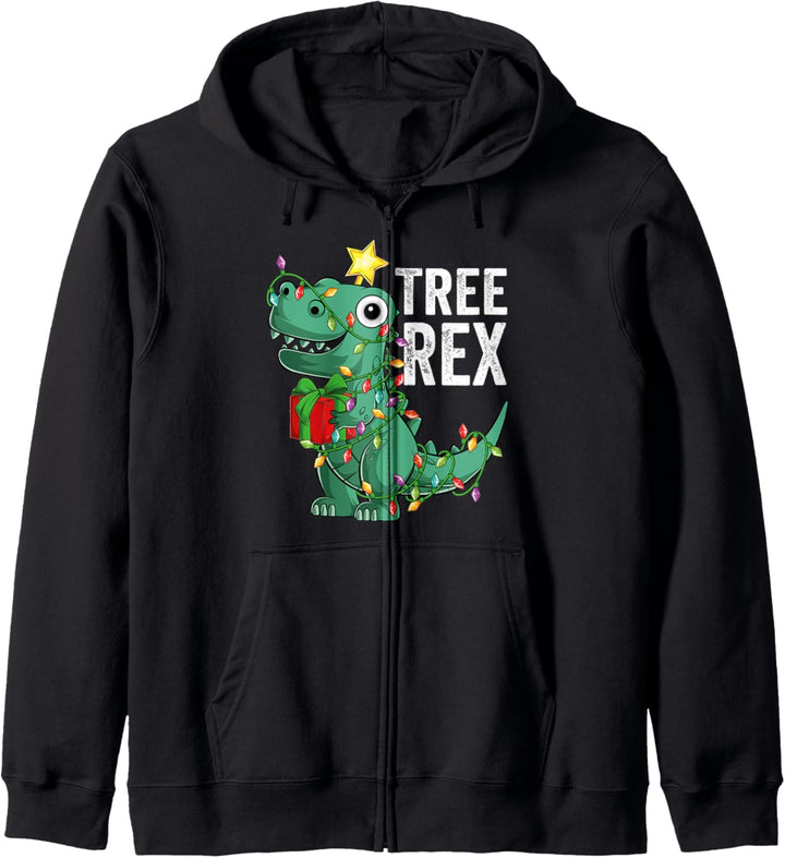 Kids Christmas Dinosaur Tree Rex Pajamas Toddler Boys Xmas Kapuzenjacke
