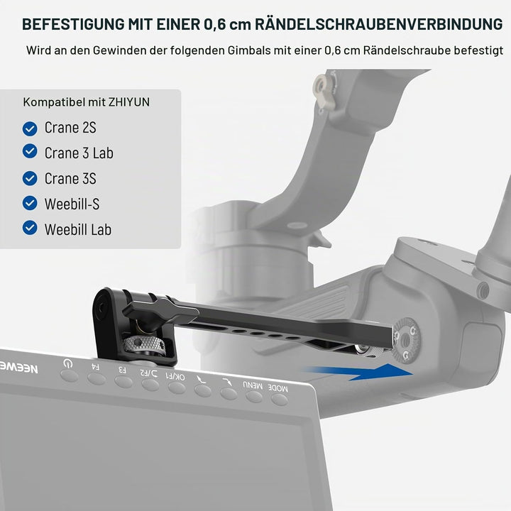 NEEWER Verstellbare Feldmonitorhalterung, 360° drehbare Kameramonitorhalterung mit 1/4" Gewinde, Kom