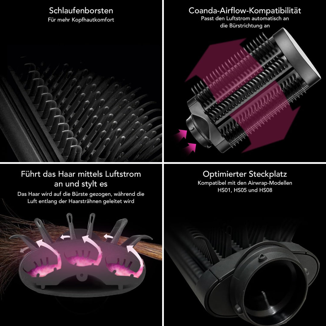 Bürste-Aufsatz für sanftes Styling für Dyson Airwrap, Die neuen Schlaufenborsten sorgen dafür, dass