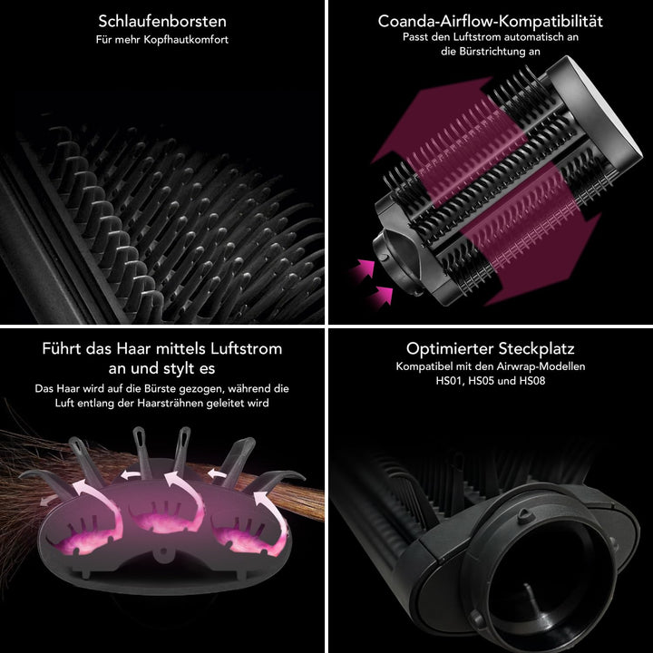 Bürste-Aufsatz für sanftes Styling für Dyson Airwrap, Die neuen Schlaufenborsten sorgen dafür, dass