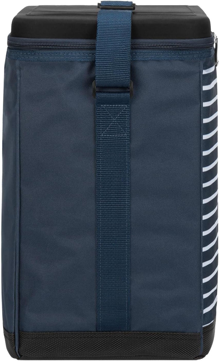 anndora Kühltasche XL 40 Liter - Isotasche Kühlbox Picknicktasche Farbauswahl XL long: Navy Blau Wei