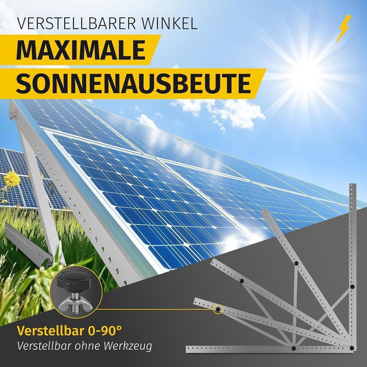 Avoltik Balkonkraftwerk Halterung im 2er Set (bis 114cm) I Halterung für 2 Solarpanel-Module I Verst