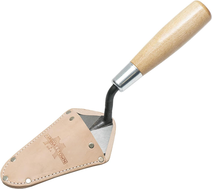 Marshalltown ATH50S Archäologiekelle, starre Spitzkelle mit Ledertasche, mit Holzgriff, Kelle aus Ca