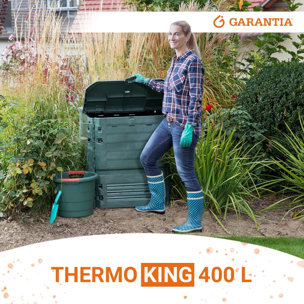 GARANTIA Thermo-King Komposter 400 Liter grün - Komposter Garten, Schnellkomposter, Abfall & Recycli