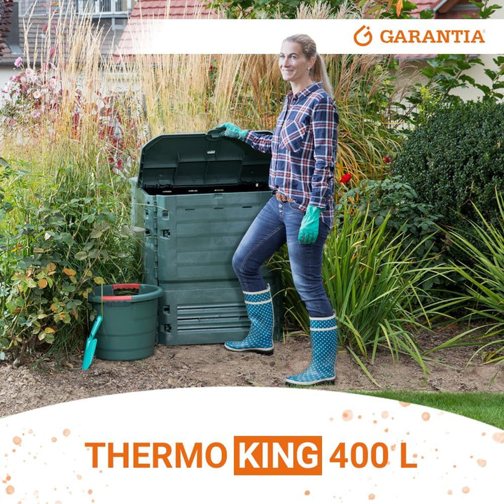 GARANTIA Thermo-King Komposter 400 Liter grün - Komposter Garten, Schnellkomposter, Abfall & Recycli