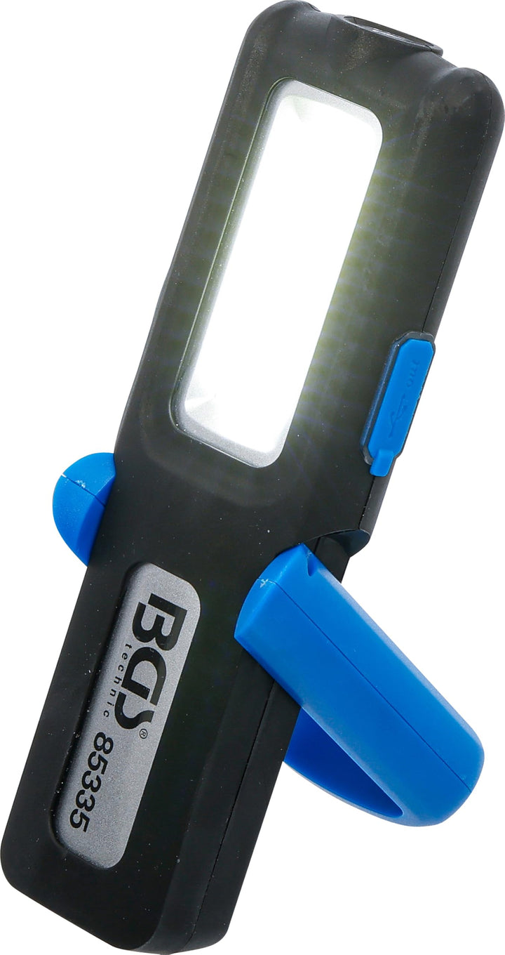 BGS 85335 | COB-LED Arbeits-Leuchte | klappbar | mit Haken und Magnet | 180° drehbares Griffstück in
