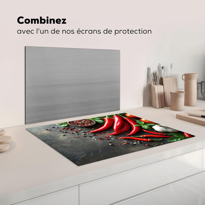 Herdabdeckplatte Einteilig Küche Herdabdeckung Induktionsfeld Ceranfeld Herdabdeckplatten Vinyl Matt
