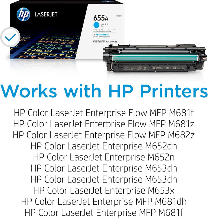 HP 655A (CF451A) Blau Original Toner für HP Color LaserJet Enterprise M652, M653, M681, M682