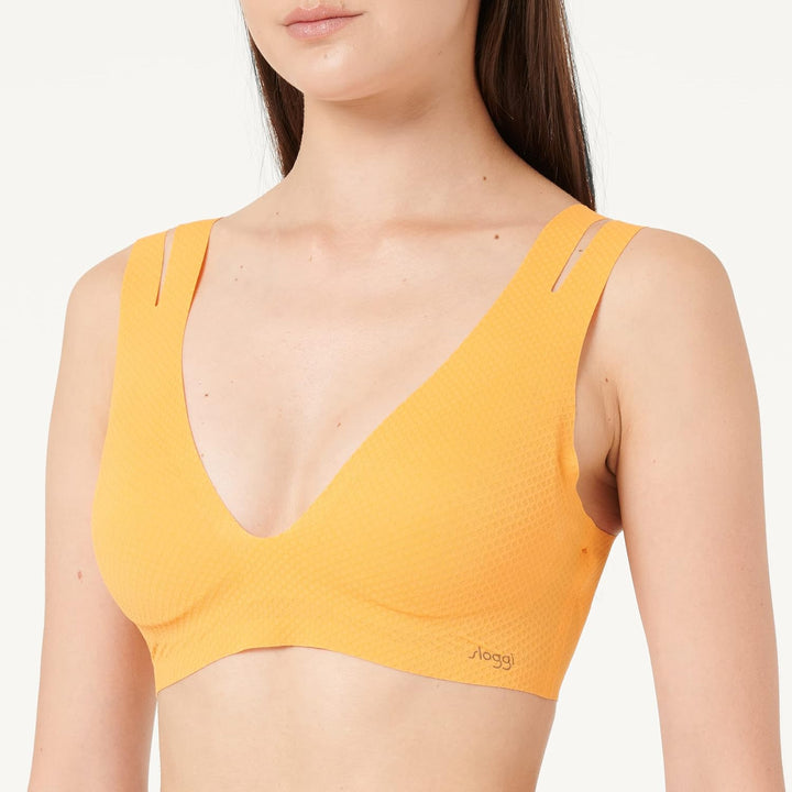 Sloggi Damen Zero Feel Flow Bralette Bustier XS Burnt Apricot, XS Burnt Apricot