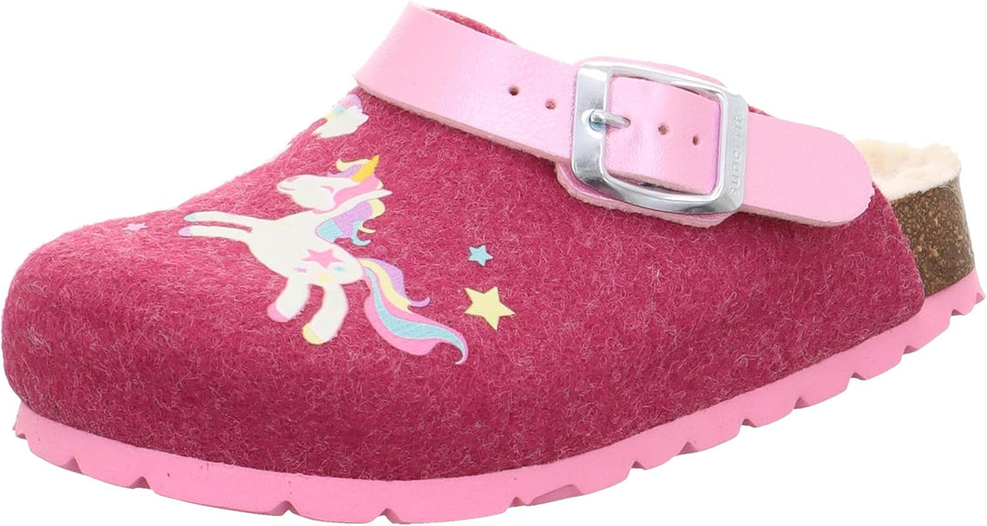 Superfit Mädchen Fussbettpantoffel Hausschuh 34 EU Pink 5510, 34 EU Pink 5510