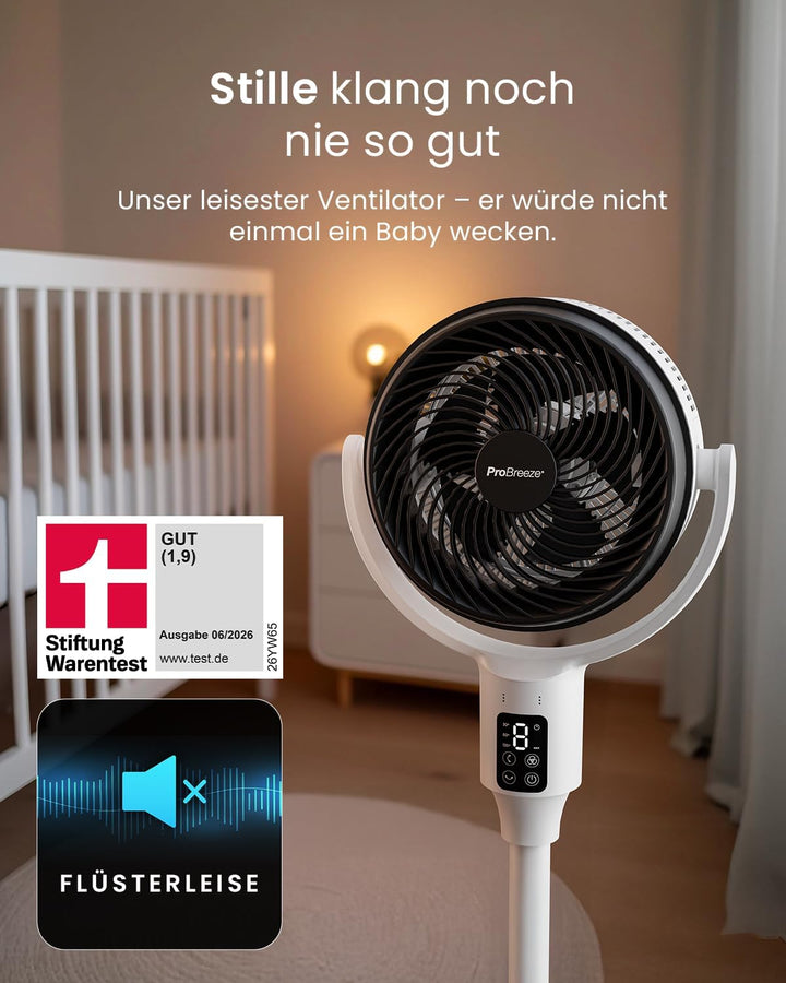 Pro Breeze AirFlo Smart Standventilator 109 cm – Leiser Ventilator mit LED-Display, App & Fernbedien