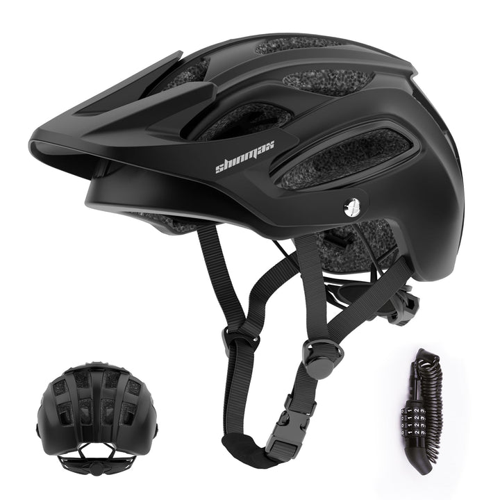 Shinmax Fahrradhelm für Herren Damen, Fahrrad Helm mit Beweglich Visier Schwarz M(54-58CM), Schwarz