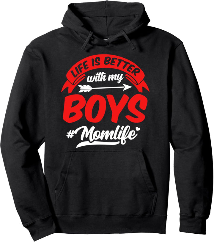 Lustige Mama Mom-Life Frau Das Leben ist besser mit meinen Jungs Mama Pullover Hoodie