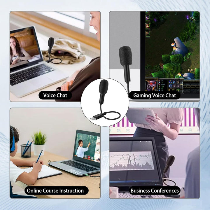 USB-Mikrofon für PC, Laptop, flexibel, verstellbar um 360 °, für Online-Meetings, Lernen, Spiele, ko