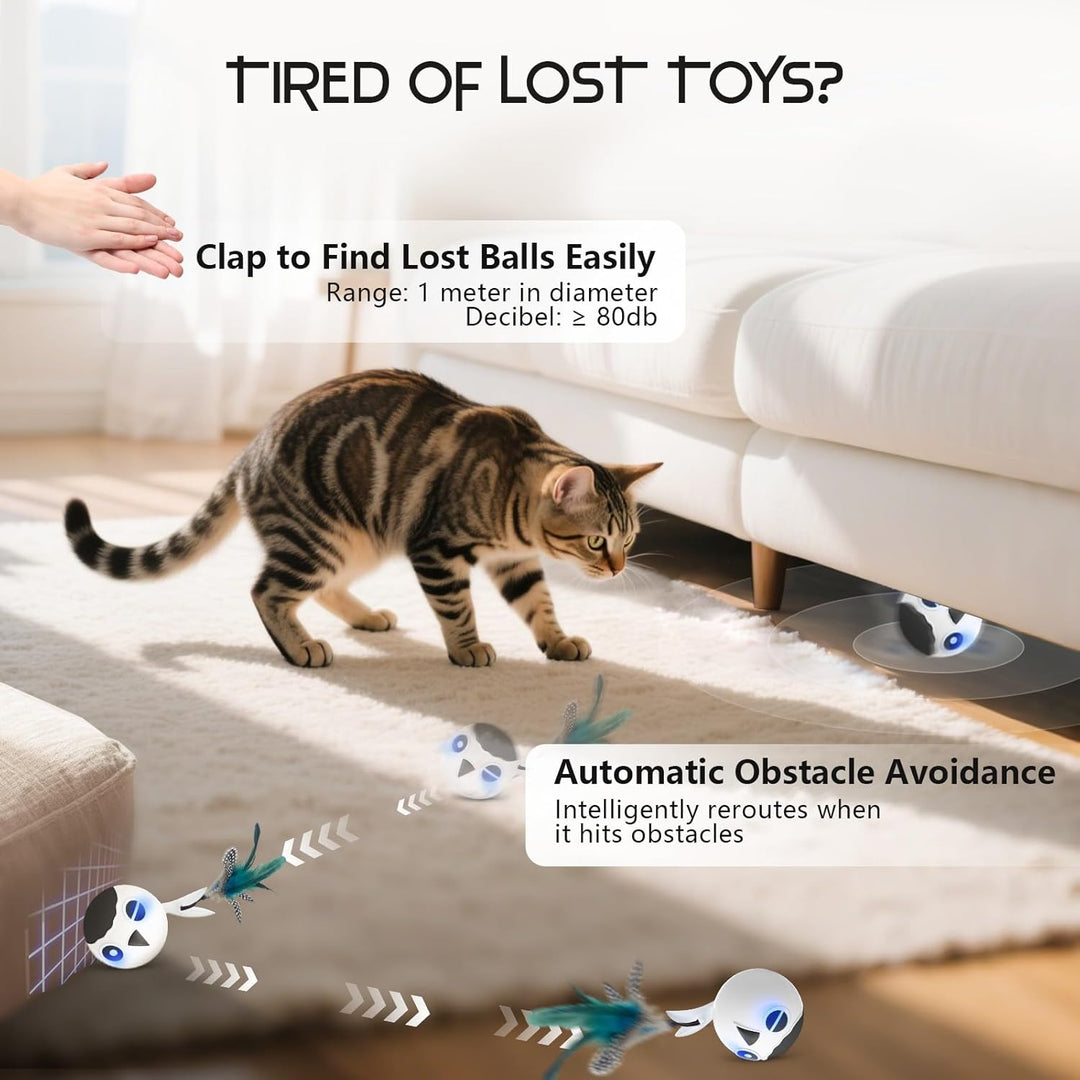 katzenspielzeug Ball, Interaktives Katzenspielzeug, katzenball elektrisch, Automatisch Beweglicher V