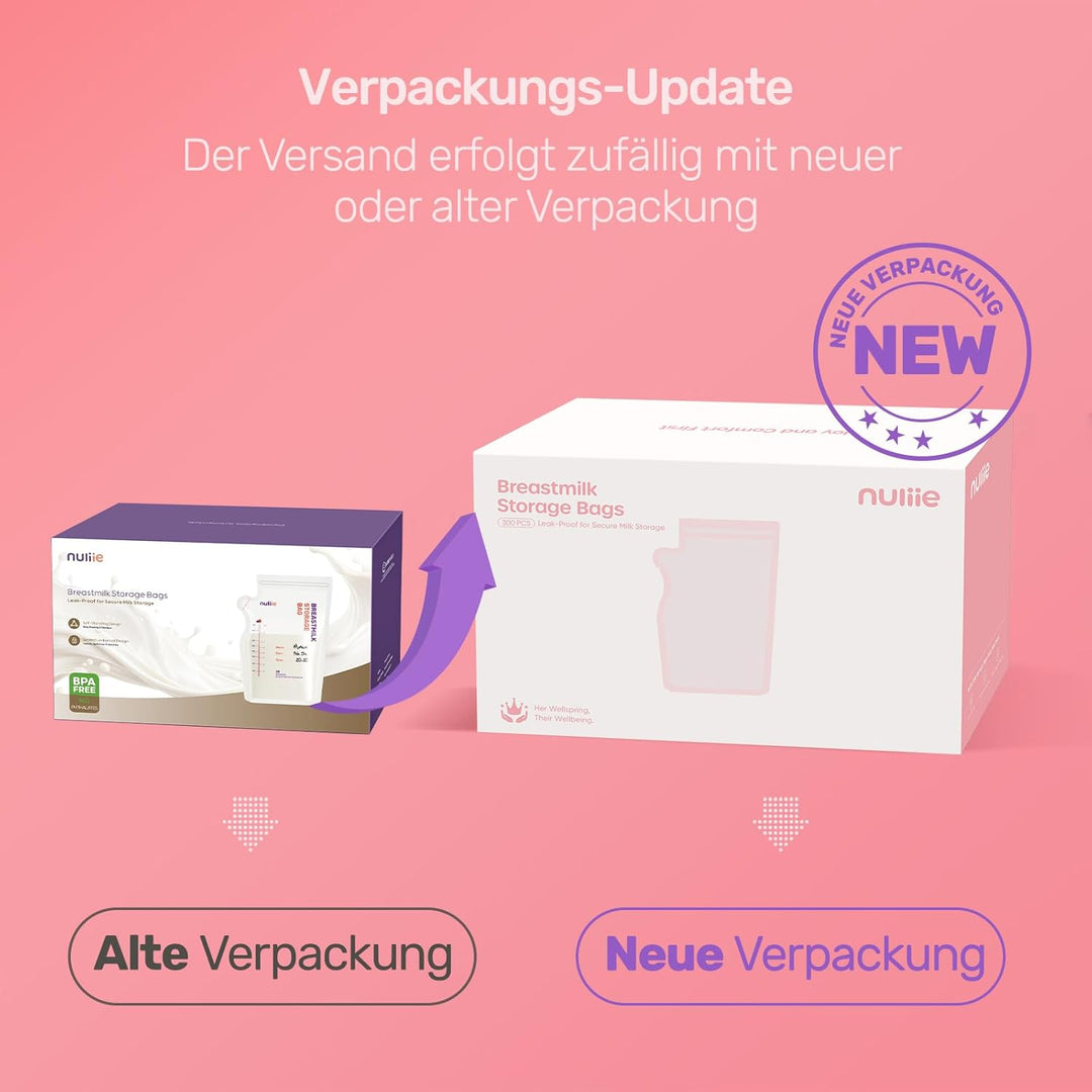 Nuliie 300 Stück Muttermilchbeutel, BPA-frei Muttermilch Aufbewahrung bag, Muttermilchbeutel mit Aus