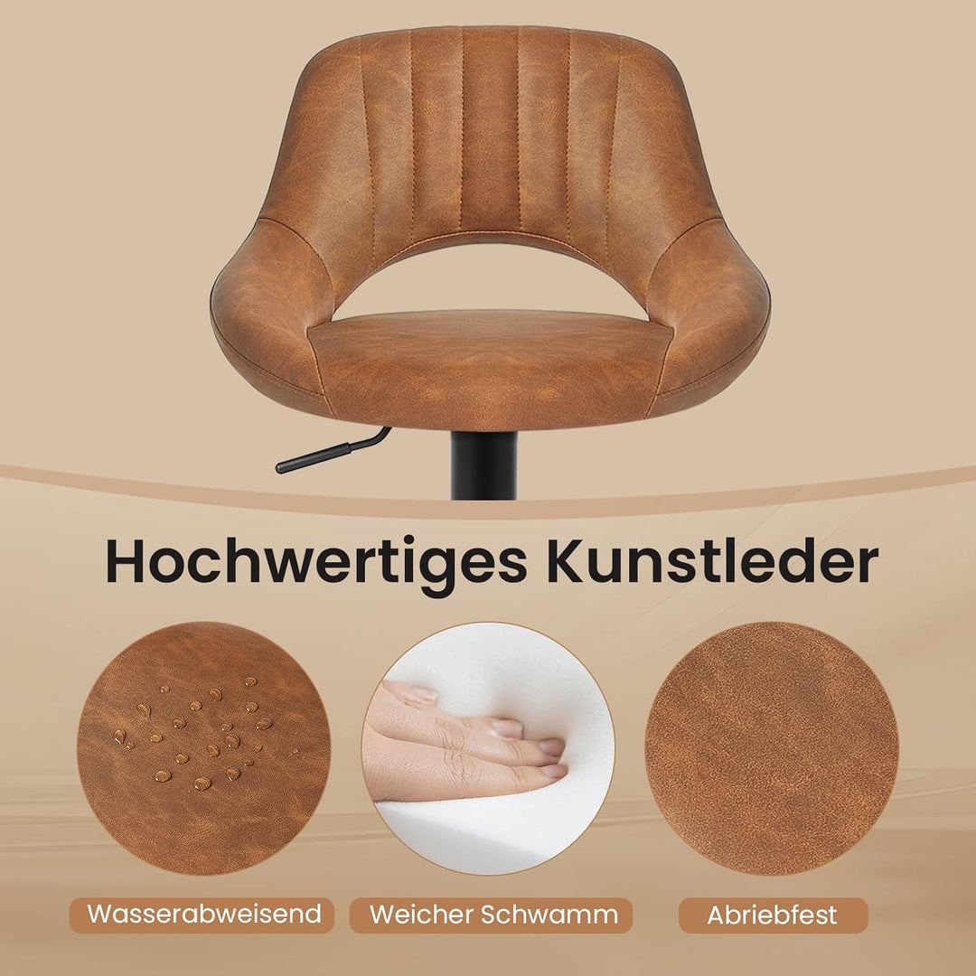 EUGAD 0667BY-2 2X Barhocker Designer Hocker Tresenhocker Bistrohocker 360° drehbar stufenlos höhenve