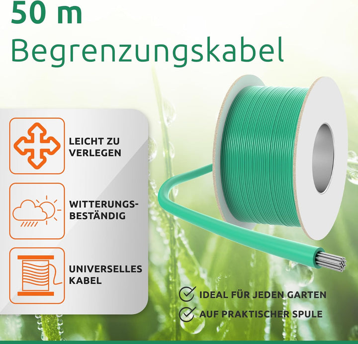 ECENCE Begrenzungskabel Mähroboter kompatibel mit allen gängigen Modellen 50m Länge Begrenzung der M