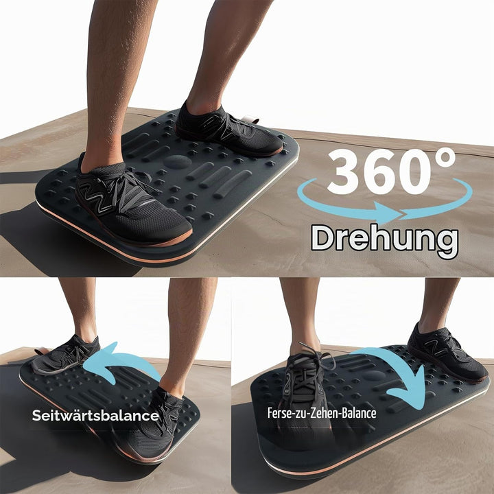 Balance Board,360-Grad Wackelbalance-Board für Erwachsene-2-in-1 Doppelseitige Anti-Ermüdungsmatte &amp;