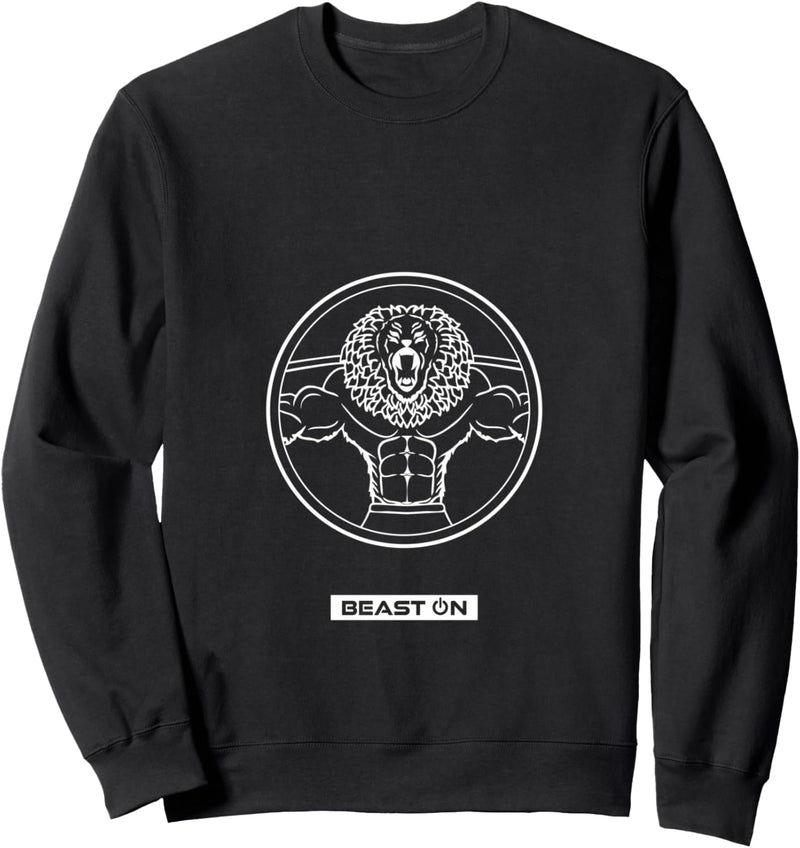 Löwe Fitness Tier Gym Design Fitness Motiv Beast ON Sweatshirt