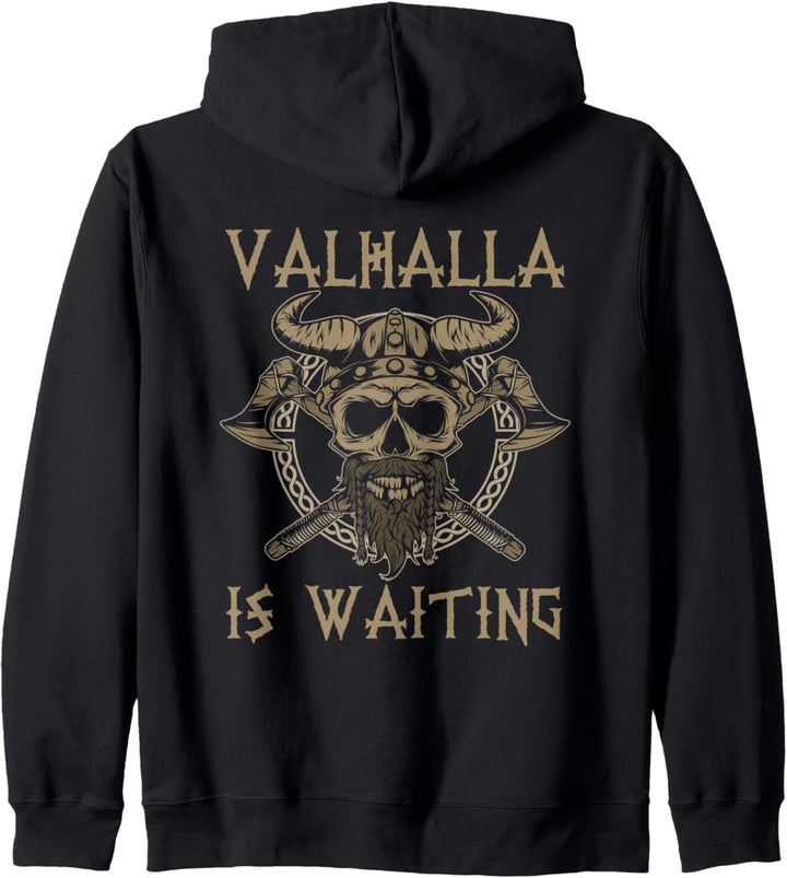 Valhalla Is Waiting Wikinger Spruch Kapuzenjacke