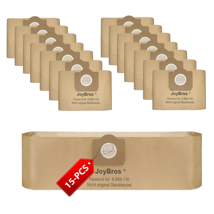 JoyBros 15-Stück Staubbeutel für Kärcher wd3 wd 3 wd3P wd3.200 Premium 6.959-130.0 6.904-051.0 MV3 A