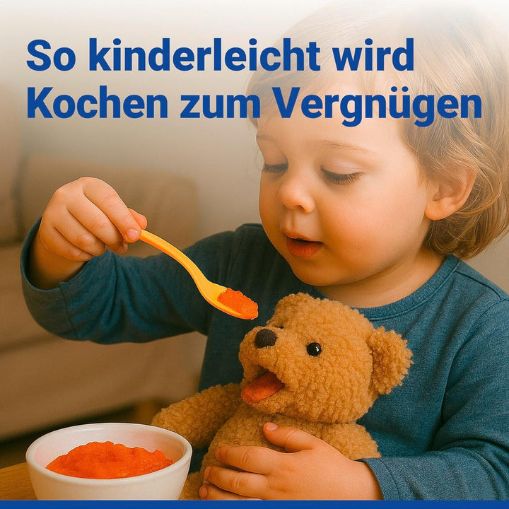 Multi-Presse XL aus Edelstahl, grosse Kartoffelpresse und Küchenpresse mit 4 Einsätzen, 330 ml Volum
