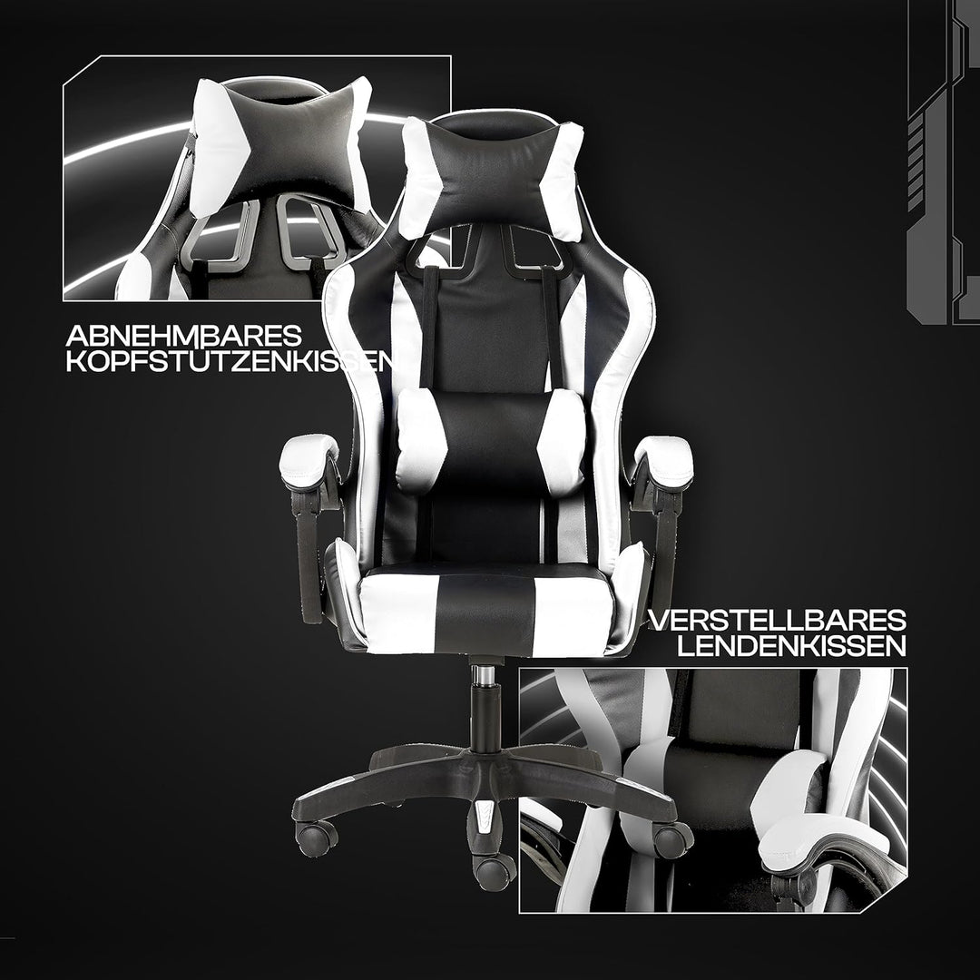 Baroni Home Gaming-Stuhl, ergonomischer Bürostuhl, gepolstert Gaming Sessel mit bequemer, Verstellba
