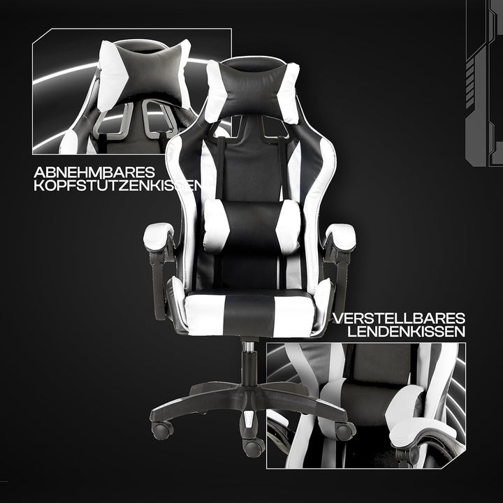 Baroni Home Gaming-Stuhl, ergonomischer Bürostuhl, gepolstert Gaming Sessel mit bequemer, Verstellba