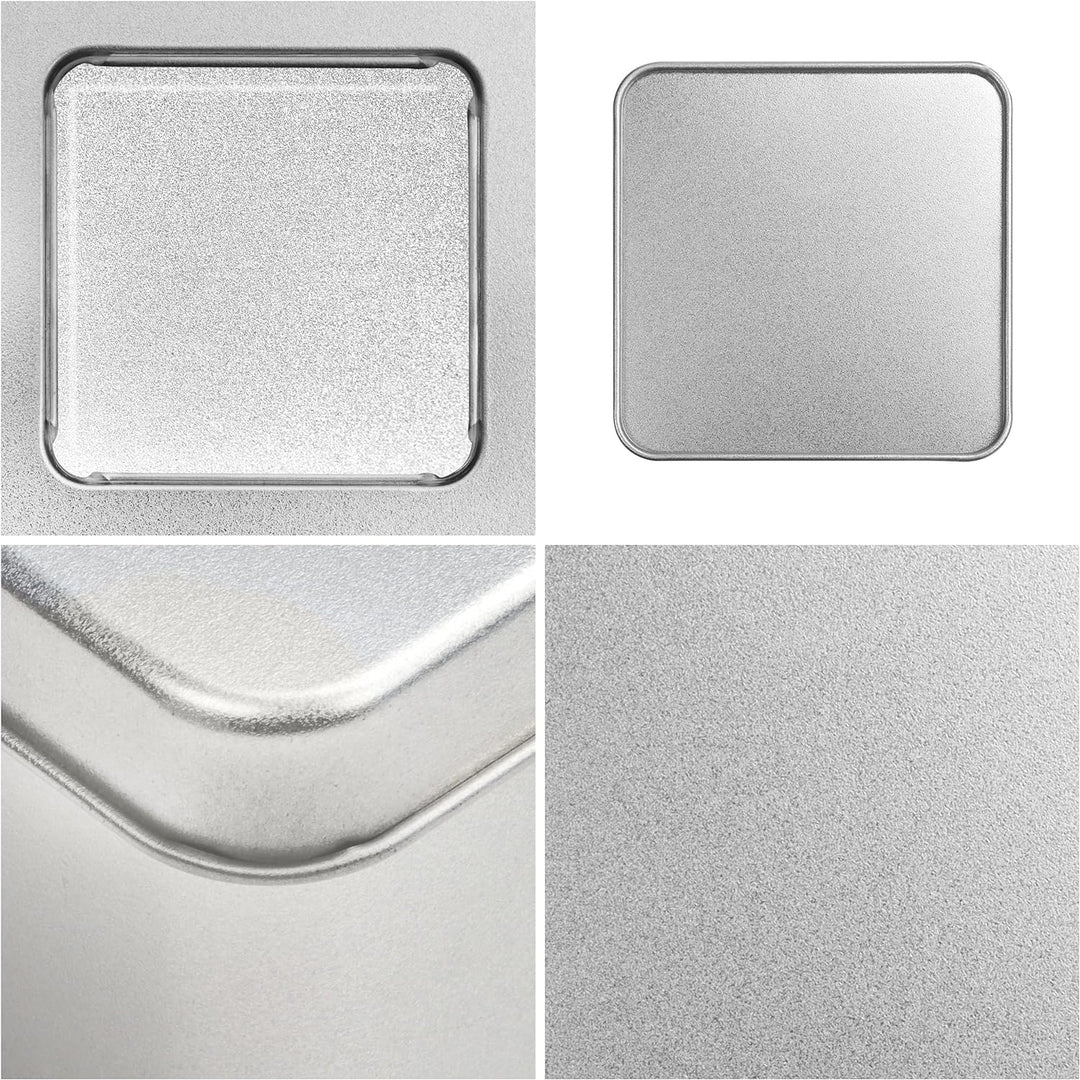 Kurtzy Silber Metalldosen mit Deckel (10er Pack) 9x9xH5,7cm Kleine Metall Boxen Tragbare Leere Metal