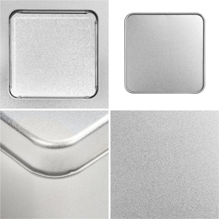 Kurtzy Silber Metalldosen mit Deckel (10er Pack) 9x9xH5,7cm Kleine Metall Boxen Tragbare Leere Metal