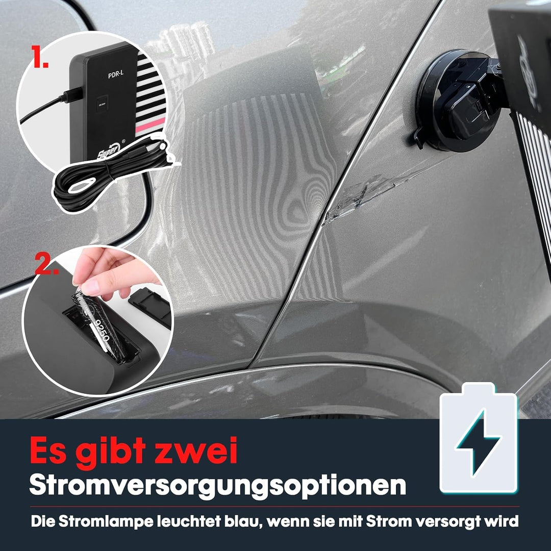 Super PDR Lampe Dellen Reparaturset Auto - LED Lichttafel Ausbeul-Werkzeug | USB und Batterie Dual-M
