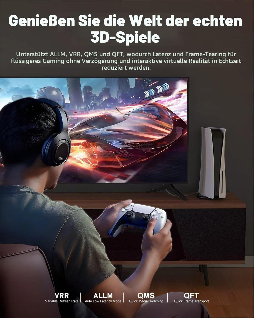 16K HDMI 2.2 Kabel 3M, 96Gbit/s High Speed HDMI Kabel, 16K 60Hz 8K 60Hz 4K 240Hz 144Hz 120Hz HDMI 2.