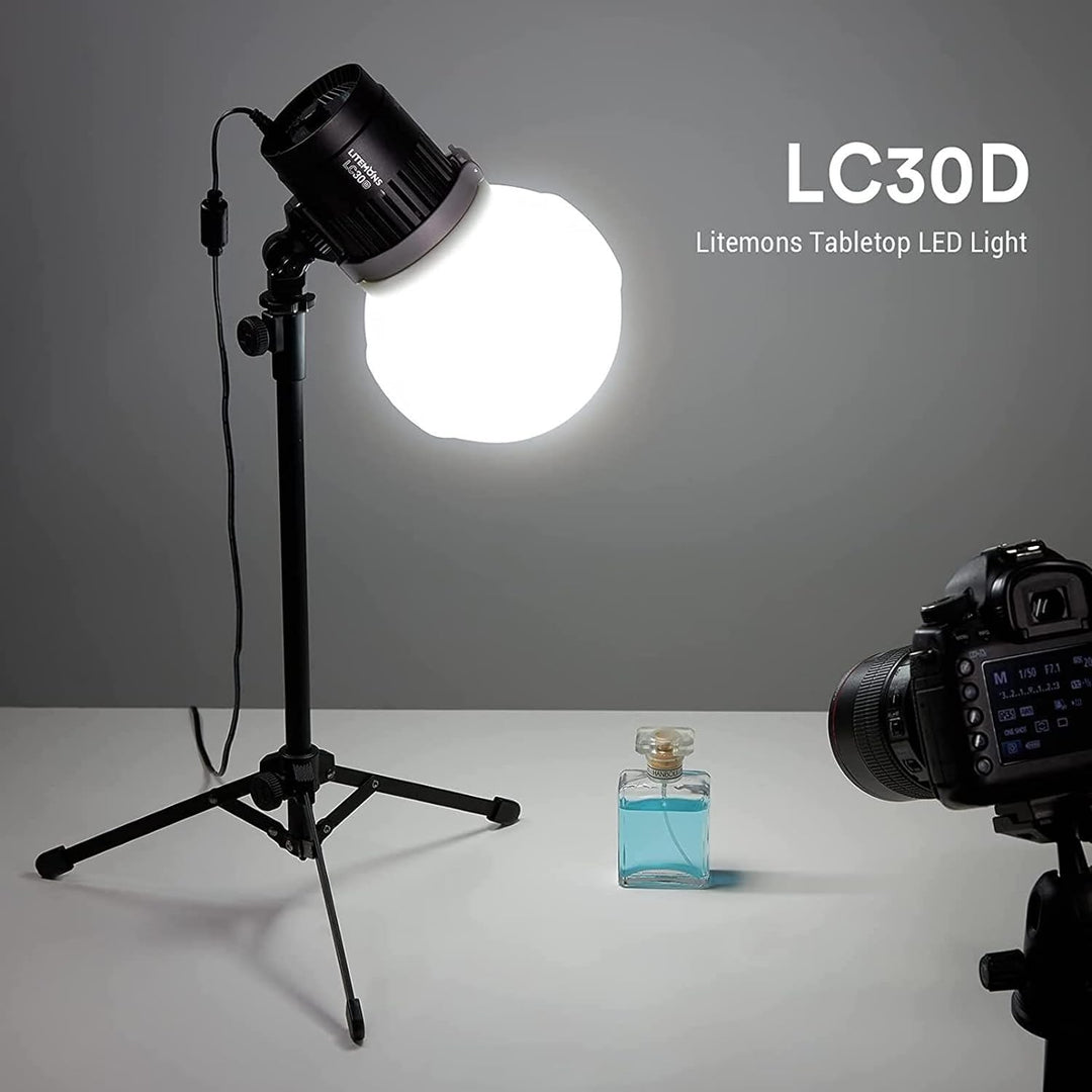 Godox LC30D LED Videoleuchte Litemons Tischplatte mit 5600K 33W 35800 LUX@0.5m CRI 95+/TLCl 96+ 8 Vo