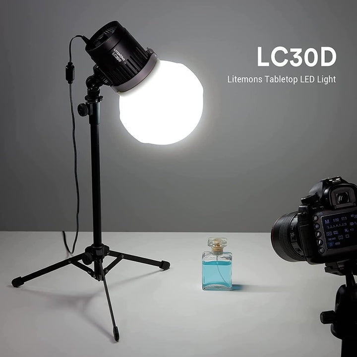 Godox LC30D LED Videoleuchte Litemons Tischplatte mit 5600K 33W 35800 LUX@0.5m CRI 95+/TLCl 96+ 8 Vo