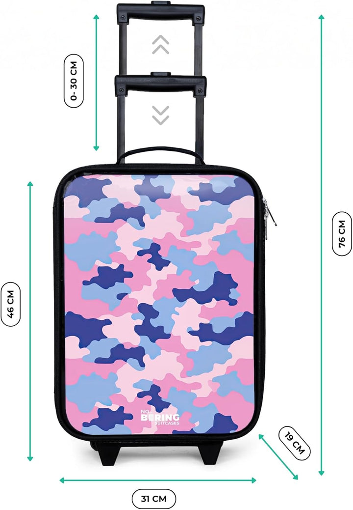 NoBoringSuitcases.com® Kinderkoffer Klein Reise Trolley 48x31x19 cm Rollkoffer Kleiner Kinder Koffer