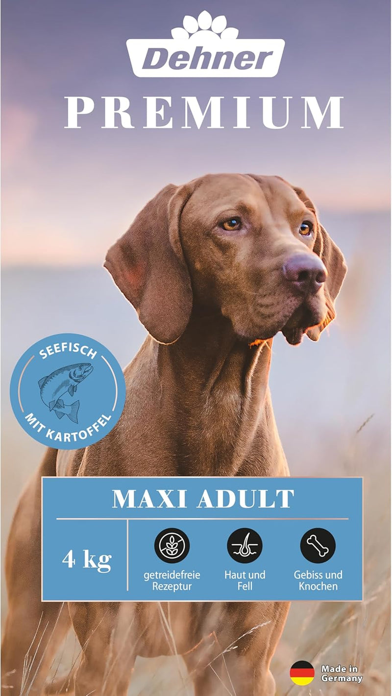 Dehner Premium Hundefutter Maxi Adult, Trockenfutter getreidefrei, für ausgewachsene Hunde grosser R