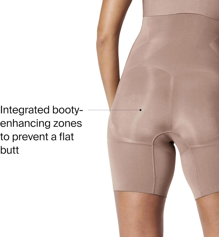 Spanx Damen High-Waisted Mid-Thigh Short Formender Body (1er Pack) S Café Au Lait, S Café Au La