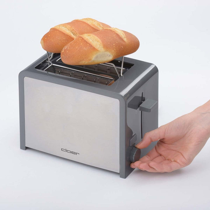 Cloer 3215 Toaster, 825 W, für 2 Toastscheiben, integrierter Brötchenaufsatz, Nachhebevorrichtung, K