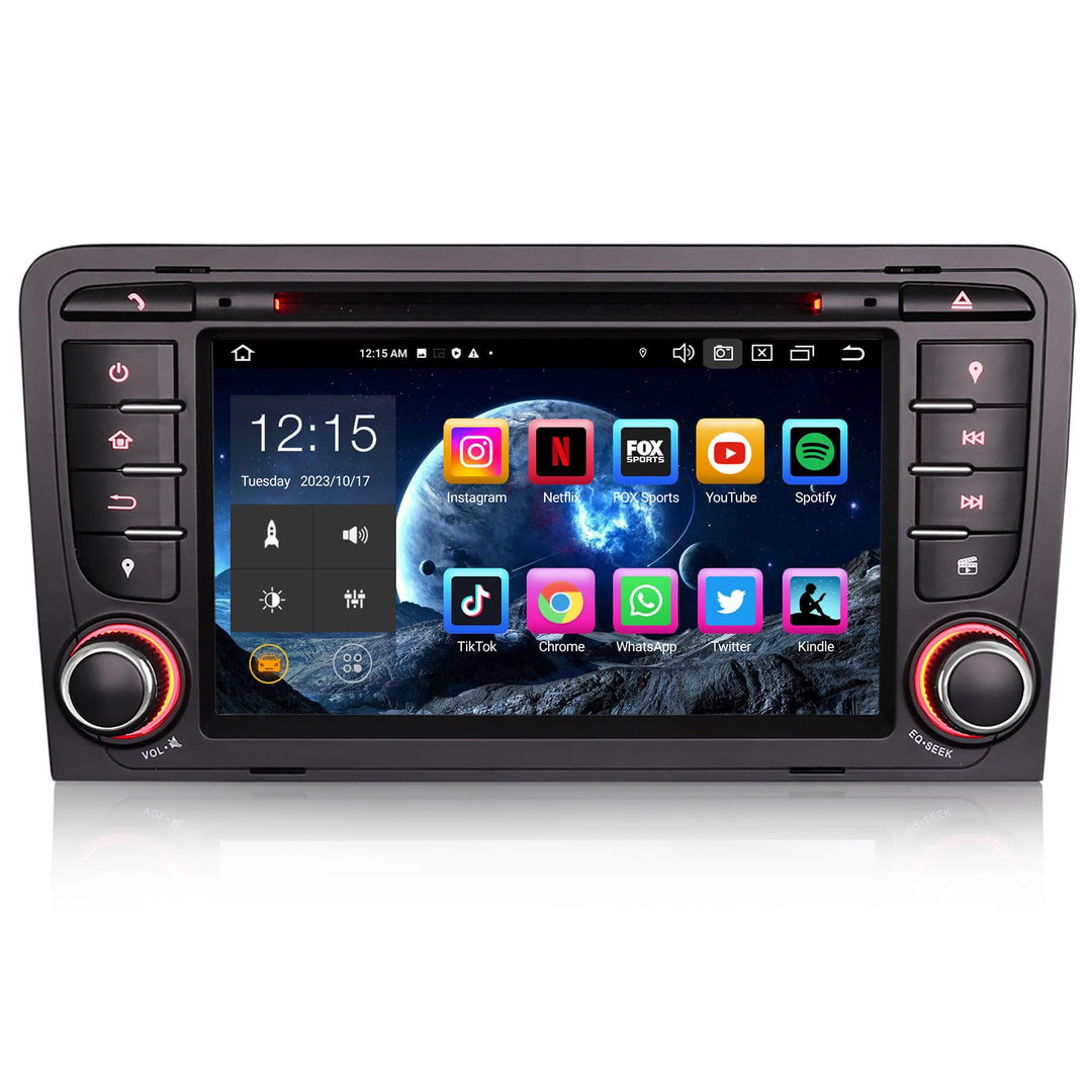 Erisin 8-Kern 4GB RAM 64GB ROM 7 Zoll Android 14 Autoradio Bluetooth mit GPS Navigation Für Audi A3