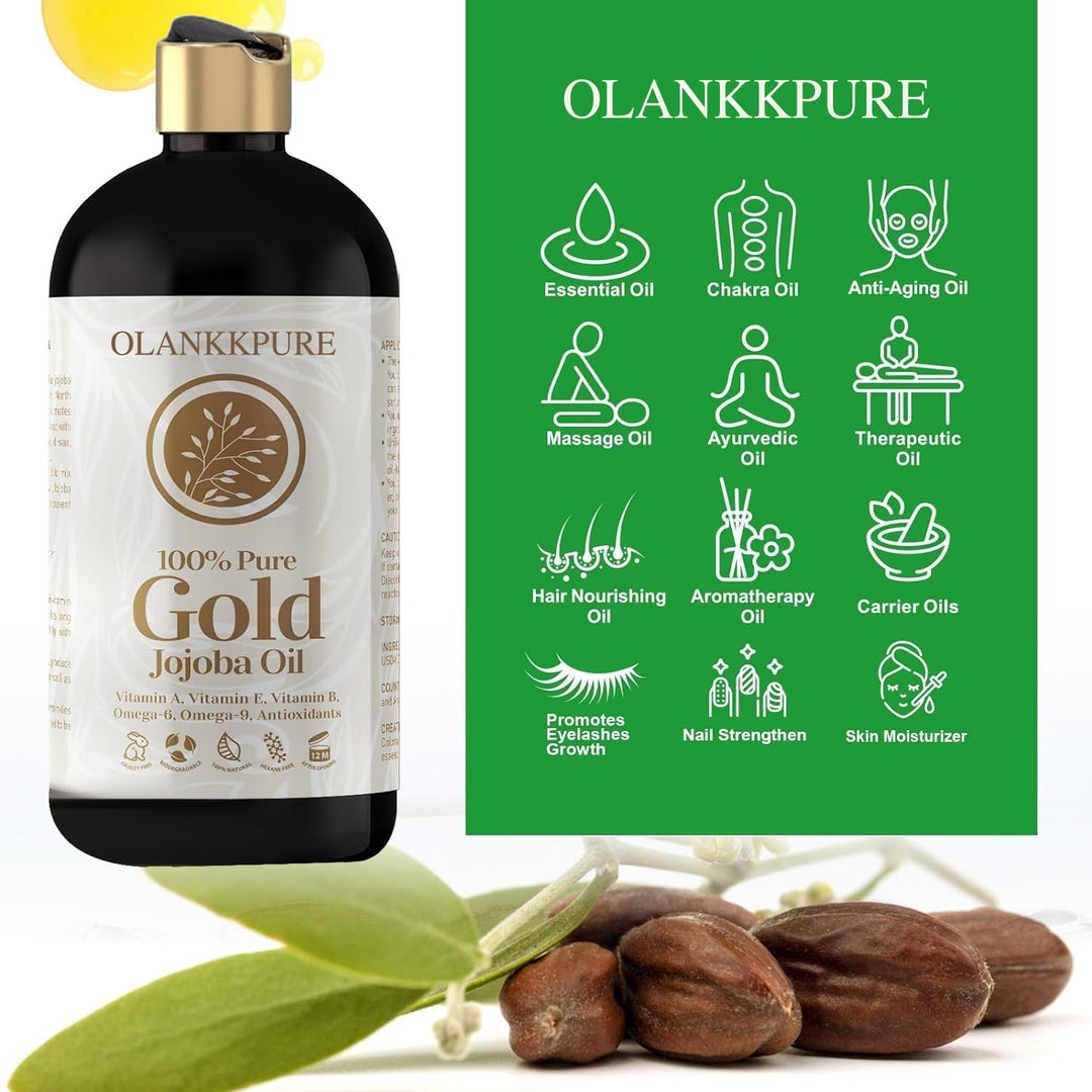 Jojobaöl naturrein &amp; kaltgepresst – 473 ml Bio-Jojoba Öl (100% rein, unraffiniert, hautverträglich)